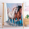 Couverture sherpa chevaux