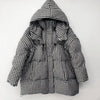 Doudoune à capuche pour femme à carreaux noirs et blancs