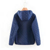 Doudoune bleue courte matelassée pour femme