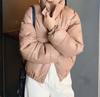 Doudoune courte cuir synthétique femme