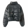 Doudoune courte cuir synthétique femme