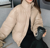 Doudoune courte cuir synthétique femme