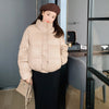 Doudoune courte cuir synthétique femme