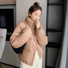 Doudoune courte cuir synthétique femme