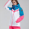 Doudoune de ski coupe-vent tricolore pour femme