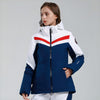 Doudoune de ski coupe-vent bleue pour femme