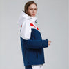Doudoune de ski coupe-vent bleue pour femme