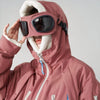 Doudoune de ski mi-longue rose pour femme