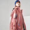 Doudoune de ski mi-longue rose pour femme