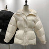 Doudoune en coton rembourré avec ceinture pour femme