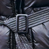 Doudoune en coton rembourré avec ceinture pour femme
