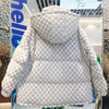 Doudoune à motifs à carreaux en duvet pour femme