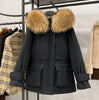 Doudoune en fourrure de raton laveur pour femme