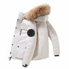 Doudoune femme duvet d'oie naturel capuche fourrure