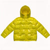 Doudoune jaune fluo pour femme à capuche