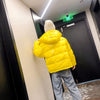 Doudoune jaune fluo pour femme à capuche