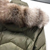 Doudoune kaki avec capuche à fourrure