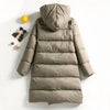 Doudoune longue et ample gris clair en duvet