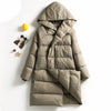 Doudoune longue et ample gris clair en duvet
