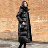 Doudoune longue et épaisse noire pour femme