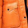 Doudoune longue orange à capuche