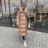 Doudoune longue rembourrée kaki pour femmes