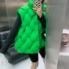 Doudoune matelassée vert fluo sans manches