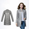 Doudoune mi-longue grise pour femme