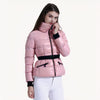 Doudoune rose à ceinture pour femme