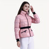 Doudoune rose à ceinture pour femme