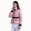 Doudoune rose à ceinture pour femme