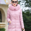 Doudoune rose à pompons pour femme
