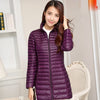 Doudoune violette mi-longue et cintrée pour femme