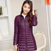 Doudoune violette mi-longue et cintrée pour femme