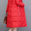 Doudoune rouge longue et matelassée pour femme