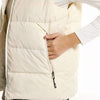 Doudoune sans manches chauffante beige pour femme