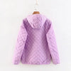 Doudoune violette courte à capuche pour femme