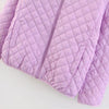 Doudoune violette courte à capuche pour femme