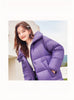 Doudoune violette longue et épaisse à capuche pour femme
