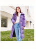 Doudoune violette longue et épaisse à capuche pour femme