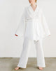 Ensemble kimono court femme en crêpe uni blanc