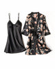 Ensemble nuisette et kimono noir fleuri