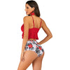 Maillots de Bain Vintage deux pièces rouge