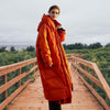 Doudoune orange longue capuche femme grandes tailles