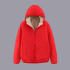 Doudoune rouge courte et à capuche