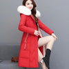 Doudoune rouge longue et matelassée pour femme
