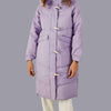Doudoune longue à fourrure violette pour femme