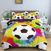 Parure de lit multicolore avec un ballon de foot