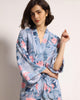 Kimono de nuit fleuri bleu