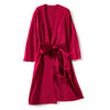 Kimono femme en satin rouge court avec ceinture assortie